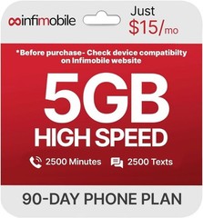 Infimobile Prepaid Plan 3 5GB Data 2500 Min Text No Activation Fee