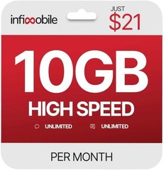 $12.6/Month | Infimobile Prepaid Unlimited Plan: 6 Months | 10GB High-Speed Data