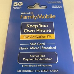X2 Walmart Family Mobile Starter Kit Sim Card 3/1 Summer Bring Your Own Phone B