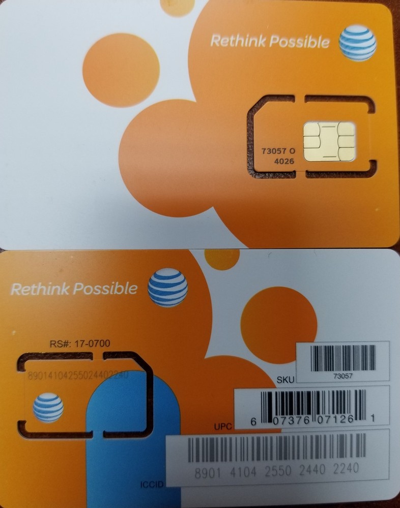 AT&T – STANDARD 2FF SIM Card • GSM 4GLTE • NEW OEM Prepaid or Contract