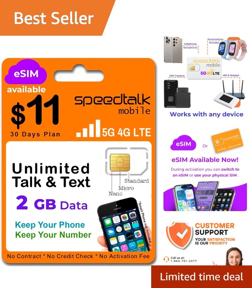 Affordable Prepaid SIM Card – $11 Monthly Plan with Unlimited Talk & Text