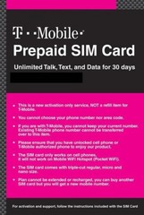 Preloaded T-Mobile SIM Card With 3 month Service Unlimited talk and text