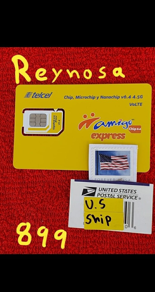 Telcel MEXICO REYNOSA LADA 899 Prepaid SIM Card ALREADY ACTIVATED.