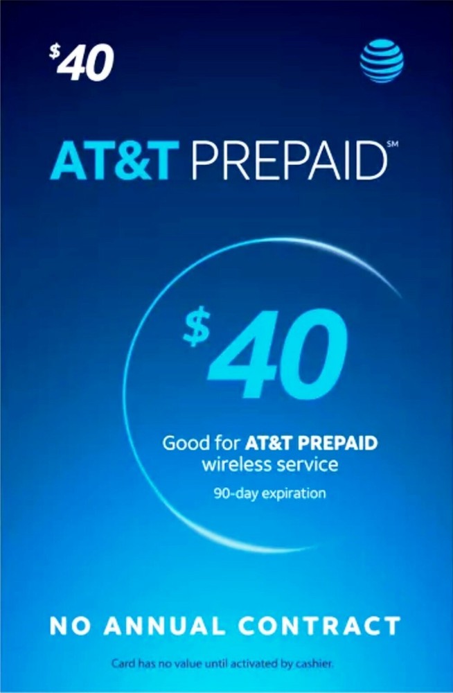 AT&T Prepaid $40 Plan – 30 days of service included / new accounts or port in