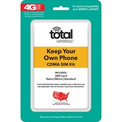 CDMA Universal Prepaid SIM Card Kit Micro Nano Fits Most Smartphones 4G LTE for