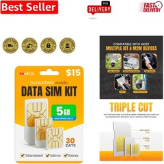 Instant Activation Triple-Cut SIM Card – 5GB 5G/4G LTE for M2M Communication