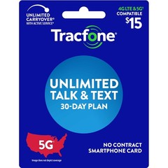 $15 Unlimited Talk & Text Plan – 30 Days Prepaid Mobile Service, No Contract