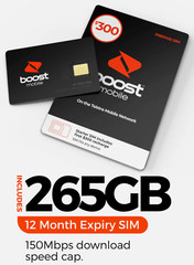 Boost Mobile $300 Prepaid SIM CARD Starter Kit 265GB Data LONG EXPIRY 31/03/2026
