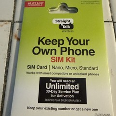 Pin Keep Your Phone To Straight Talk Nano SIM Cdma Bring Own Kit New Sale