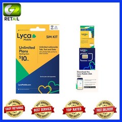 Lyca Mobile 5G/4G Prepaid SIM Kit – Unlimited Talk, Text & Data from $10/mo