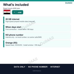 Egypt eSIM 20GB 30Day Instant QR 5G Data Only Travel No Plastic SIM