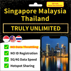 [ SIM ] Singapore MalaysiaThailand Travel eSIM Unlimited Data ✨Same-Day Delivery