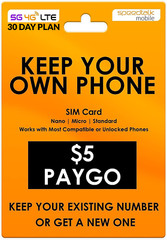 $5 Wireless Phone Plan – SIM Card Kit Talk Text Data 5G 4G LTE 30 Days
