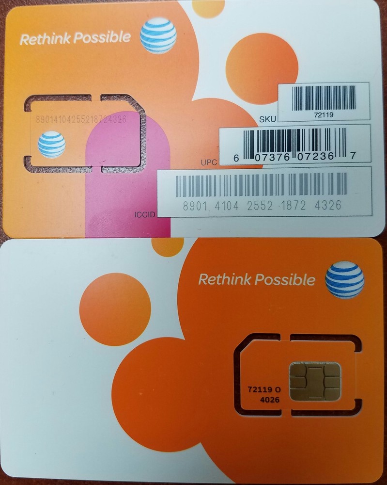 AT&T SIM CARD 4G LTE GO PHONE SIM CARD READY ACTIVATE STANDARD SIZE
