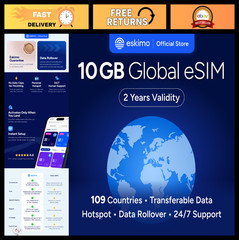 Global 1-30GB Travel eSIM | 2-Year Validity | High-Speed 5G Data (10GB)