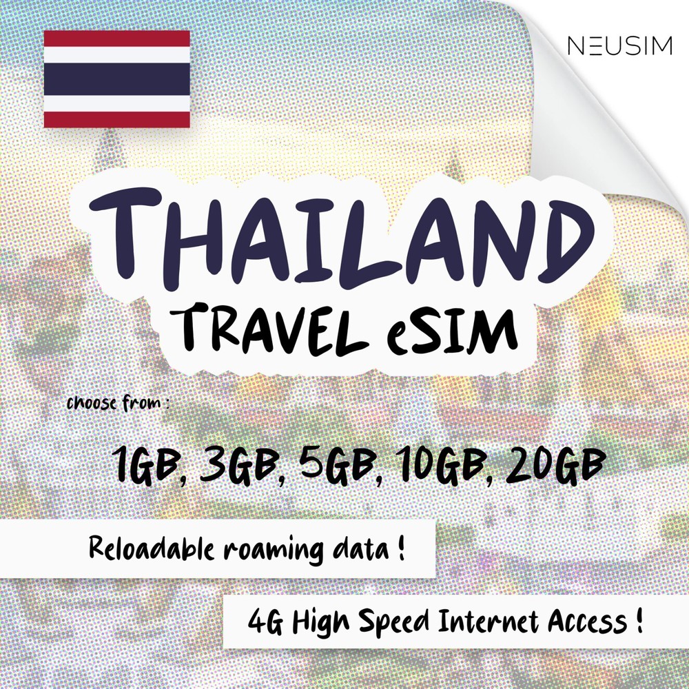 NeuSIM Thailand eSIM 1-3GB Data | Same Day DELIVERY!