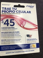 TELCEL AMERICA SIM CARD, UNLIMITED CALLS, NEW