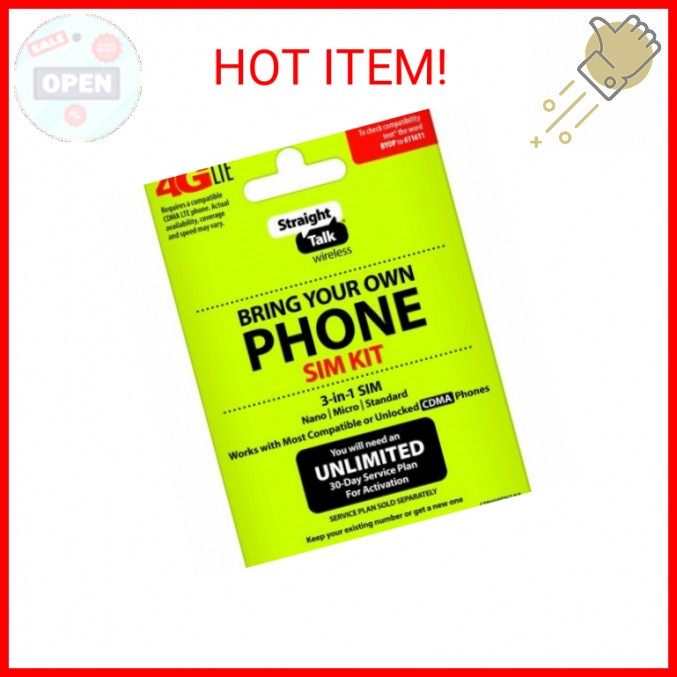 Straight Talk – Bring Your Own Phone CDMA 3-in-1 Sim Card Kit (4G LTE) – Verizon