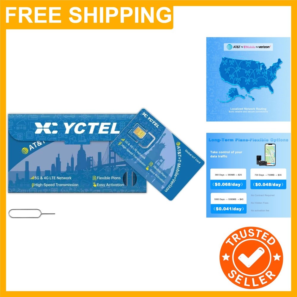 Mobile Tracker SIM Card, 5G/4G LTE Data Only Sim Card for Vehicle GPS, Smartw…