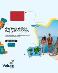 Morocco Travel eSIM Card, 1-5GB, 7-30Days, Fast Delivery,QR Code