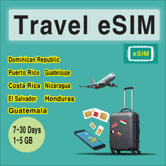 [eSIM] Dominican Republic Puerto Rico Guatemala Costa Rica etc Travel SIM Card