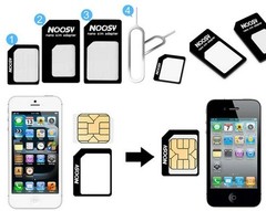 4 x SIM Adapter converter SET iPhone Android Samsung Card Micro Standard Nano