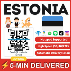 [eSIM] Estonia eSIM e-SIM card Travel Sim card Tarjeta eSIM Dato Data only 🛜A+