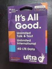 Ultra Mobile sim card No plan value!!! – for New number or Port in number sim