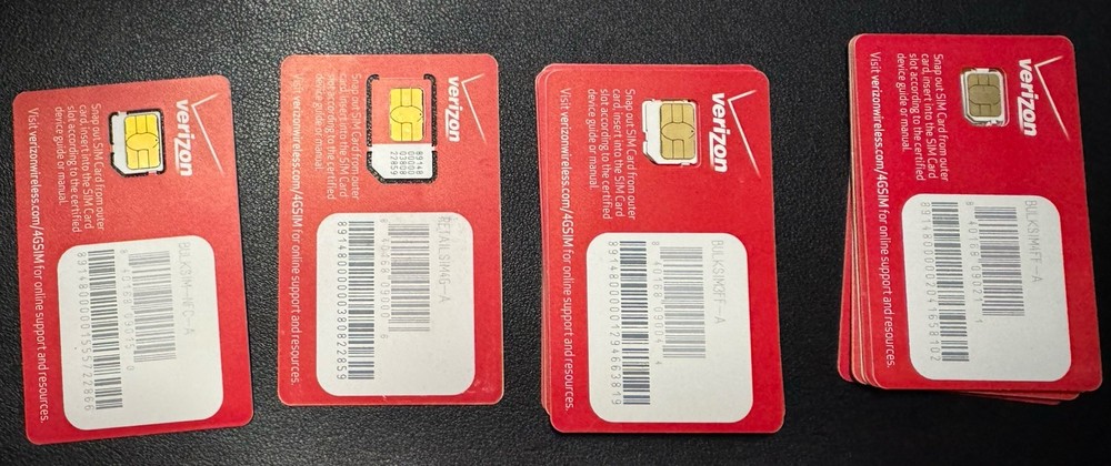 Lot Of 14 Verizon 4g Sim Cards