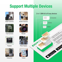 EIOTCLUB Data SIM Card Triple Play- USA Coverage No Contract 4G LTE