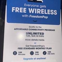 FreedomPop Bring Your Own Phone SIM Kit Free Wi-Fi Calling 100 Mb Data Sim Pin