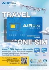 AIRSIM Global Data SIM Prepaid Card (Prepaid Value USD10 AIRSIM)