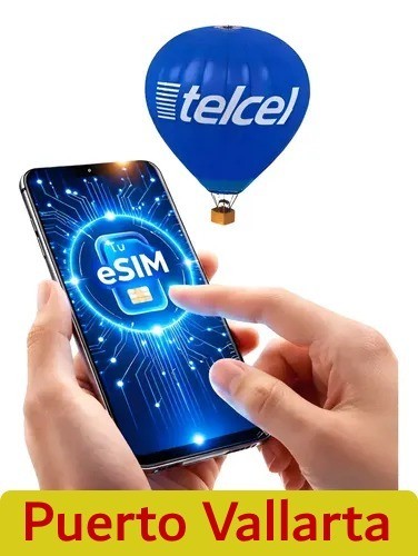 ESIM MEXICO TELCEL AREA PUERTO VALLARTA,RECHARGEABLE(YOU NEED ID FOR USE)