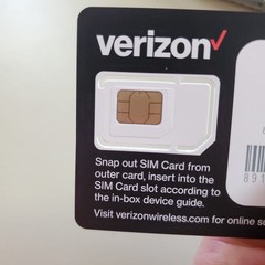 Verizon Wireless 5G & 4G LTE SIM Card Triple Cut All 3 Sizes (3-in-1), Nano/M…