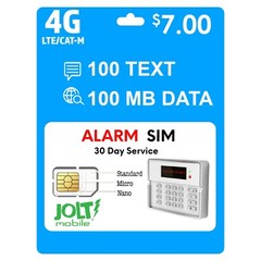 Jolt Mobile $7 AT&T SIM Card – 5G 4G LTE GSM Home Business Security Alarm System