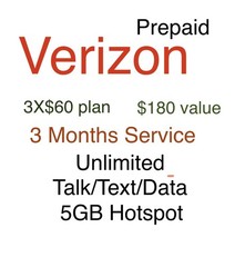 VERIZON SIM ✅ 3 MONTHS SERVICE ✅ UNLIMITED DATA & TALK & TEXT preloaded sim card