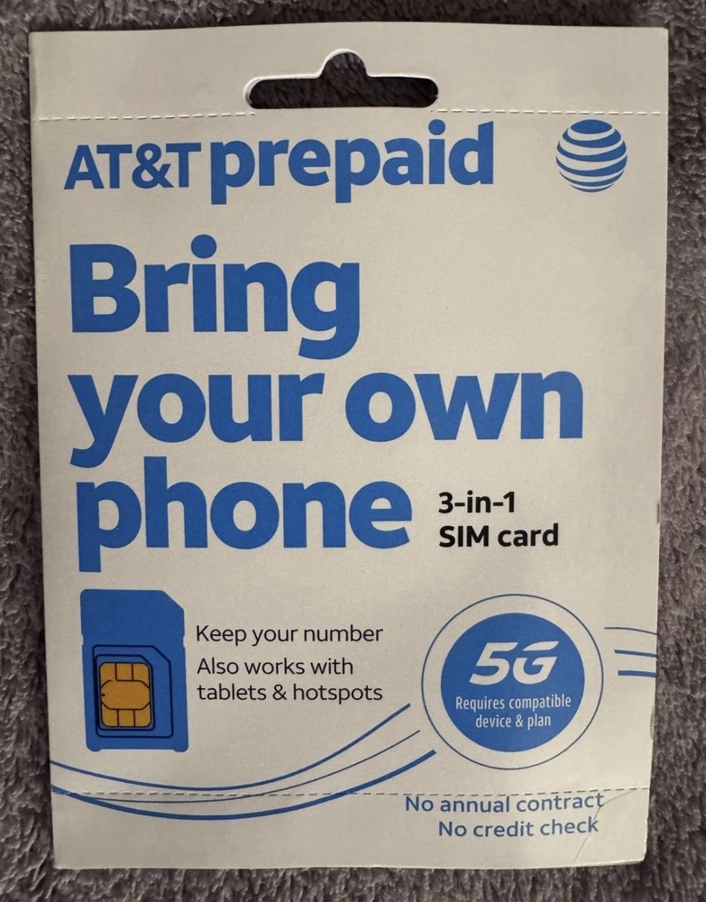 AT&T Prepaid Bring Your Own Phone or Tablet Sim Kit | Universal 3-in-1 Sim Card