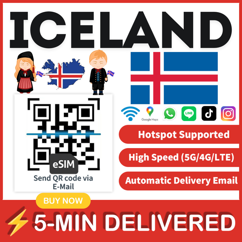 [eSIM] Iceland eSIM e-SIM card Travel Sim card Tarjeta eSIM Dato Data only 🛜A+