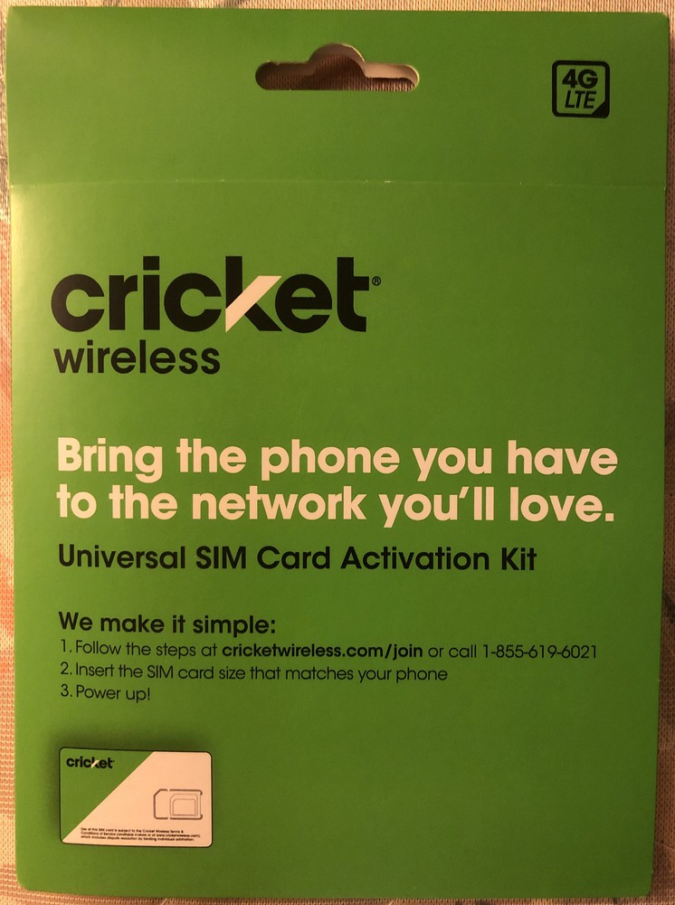 Cricket Wireless Universal SIM Card Activation Kit