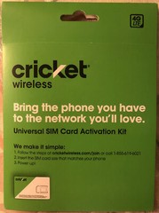 Cricket Wireless Universal SIM Card Activation Kit