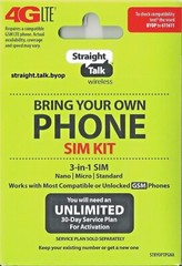 Straight Talk Micro Nano Standard Triple Cut SIM Card For T-Mobile Tower GSM