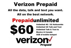 Verizon Prepaid $60 Plan – New Accounts and Port-In