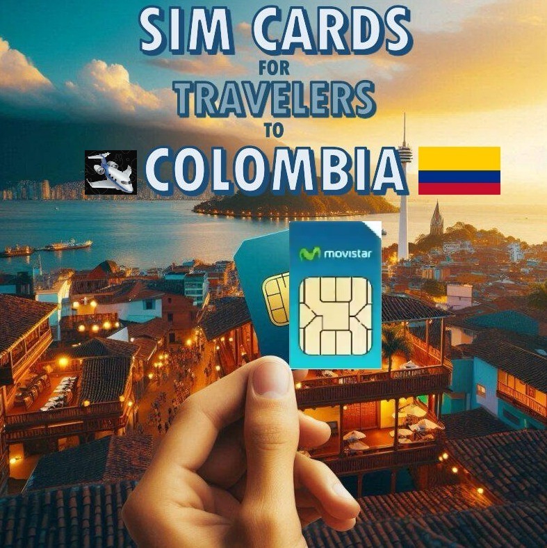 🛩️Colombia 100GB DATA Prepaid Travel SIM Roaming Hotspot , calls to Usa