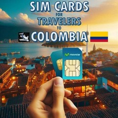 🛩️Colombia 100GB DATA Prepaid Travel SIM Roaming Hotspot , calls to Usa