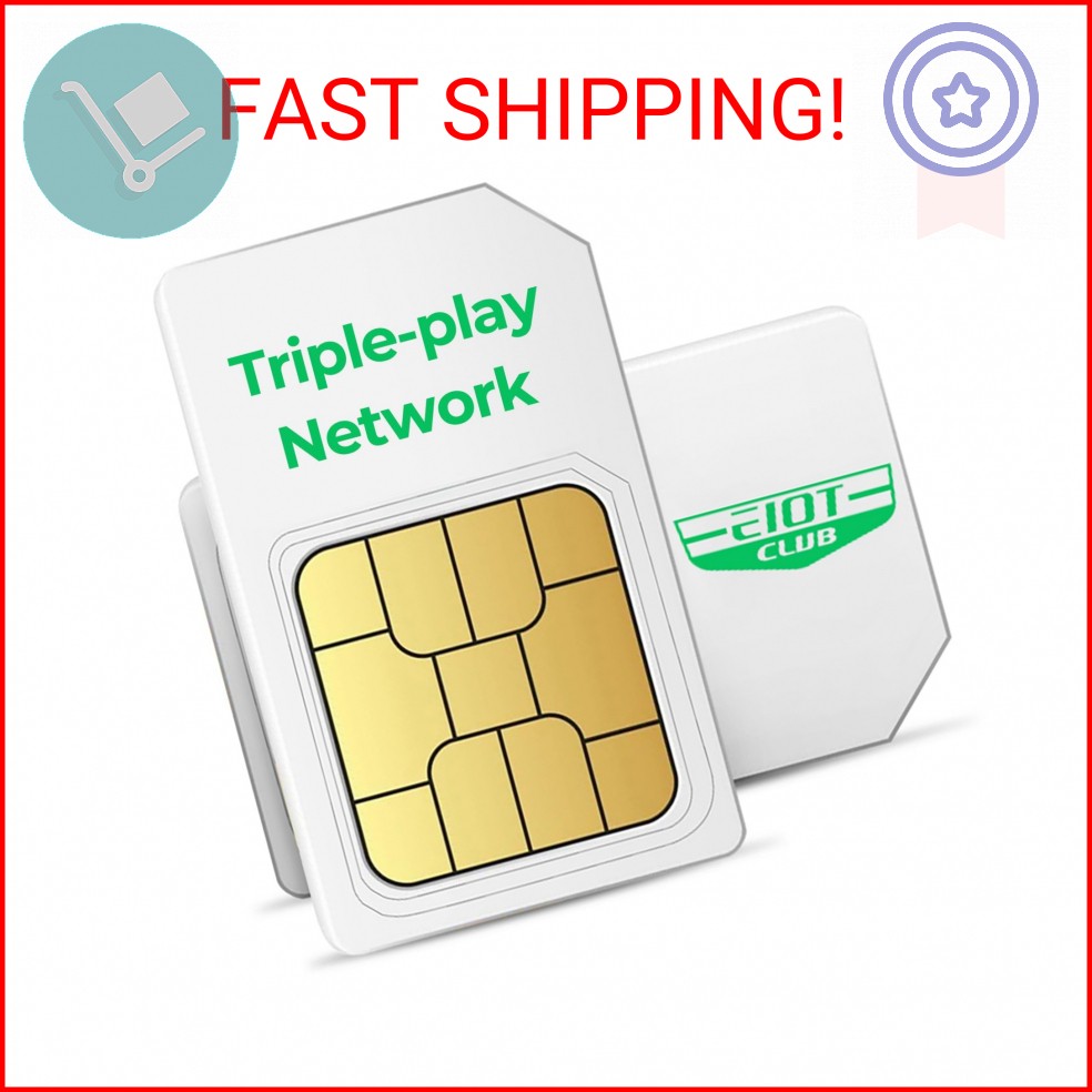 EIOTCLUB Data SIM Card Triple Play- USA Coverage No Contract 5G/4G LTE Cellular