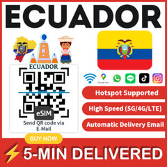 [eSIM] Ecuador eSIM e-SIM card Travel Sim card Tarjeta eSIM Dato Data only 🛜A+