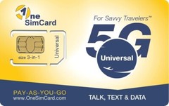 Universal 3-in-1 International SIM Card: Voice, Text & Data in 200+ Countries—