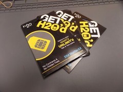 Lot of 3 h2O Wireless SIM Starter Kit 2-in-1 dual cut SIM Card SKU: 667106401102
