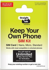 Straight Talk Keep Your Own Phone (KYOP) CDMA/GSM Duo SIM Card Kit, Verizon/T…