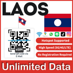 [eSIM] Laos eSIM Local Call Laos E sim card 10GB Unlimited Travel eSIM QR 🚀🛜